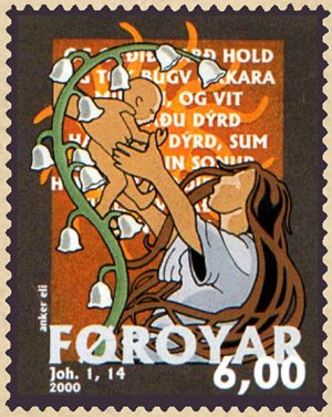 Färöer Briefmarke Maiglöckchen