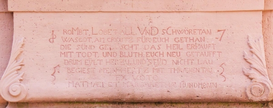 Inschrift auf dem Wetterkreuz Sankt Martin